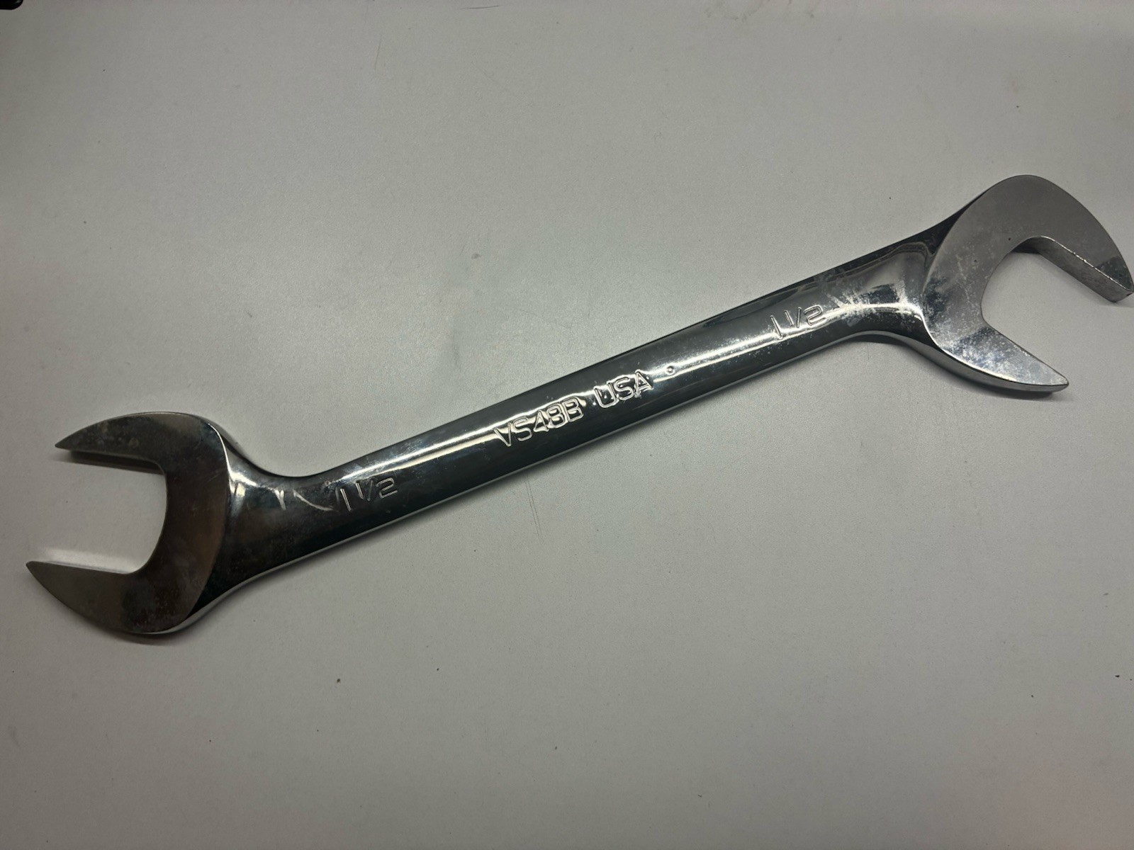 Snap-on Tools USA NEW 1-1/2″ SAE 4 Way Open-End Angle Head Chrome Wrench VS48B