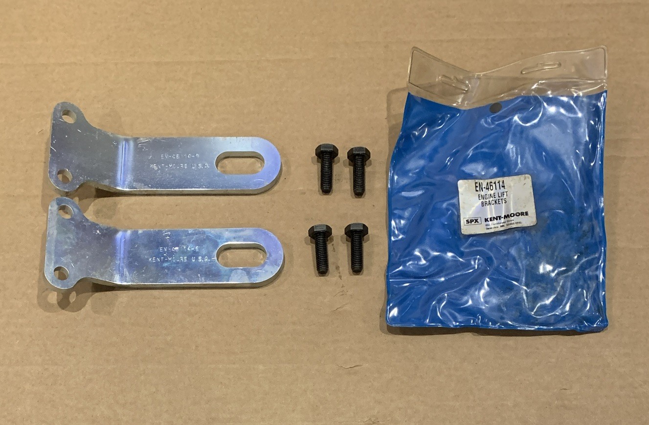 Kent-Moore EN-46114 Engine Lift Bracket Set Specialty Tool w/ Bolts, Storage Bag