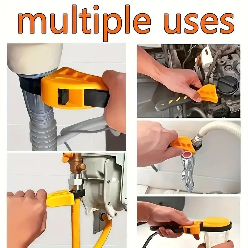 6″ Adjustable Rubber Belt Strap Wrench Metal Pipes Oil Water Filter Removal Tool