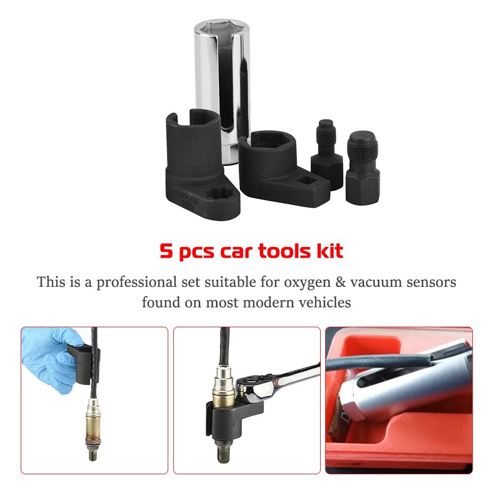 Oxygen Sensor Socket Wrench Removal Tool Thread Chaser Set 5Pc Auto