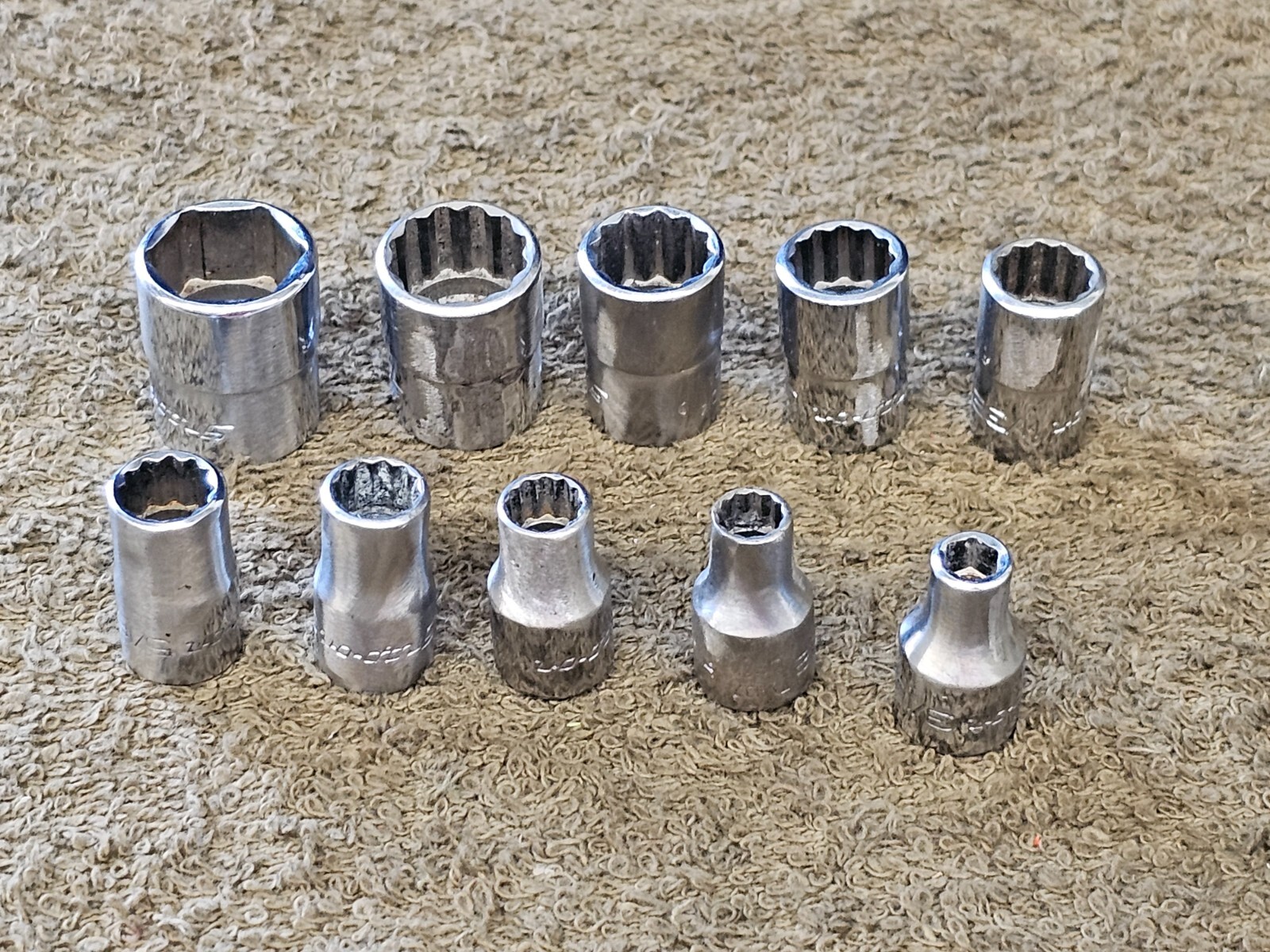 10 Snap On Socket 1/4″ Drive TMD SAE 9/16 1/2 7/16 3/8 11/32 5/16 6 12 Point USA