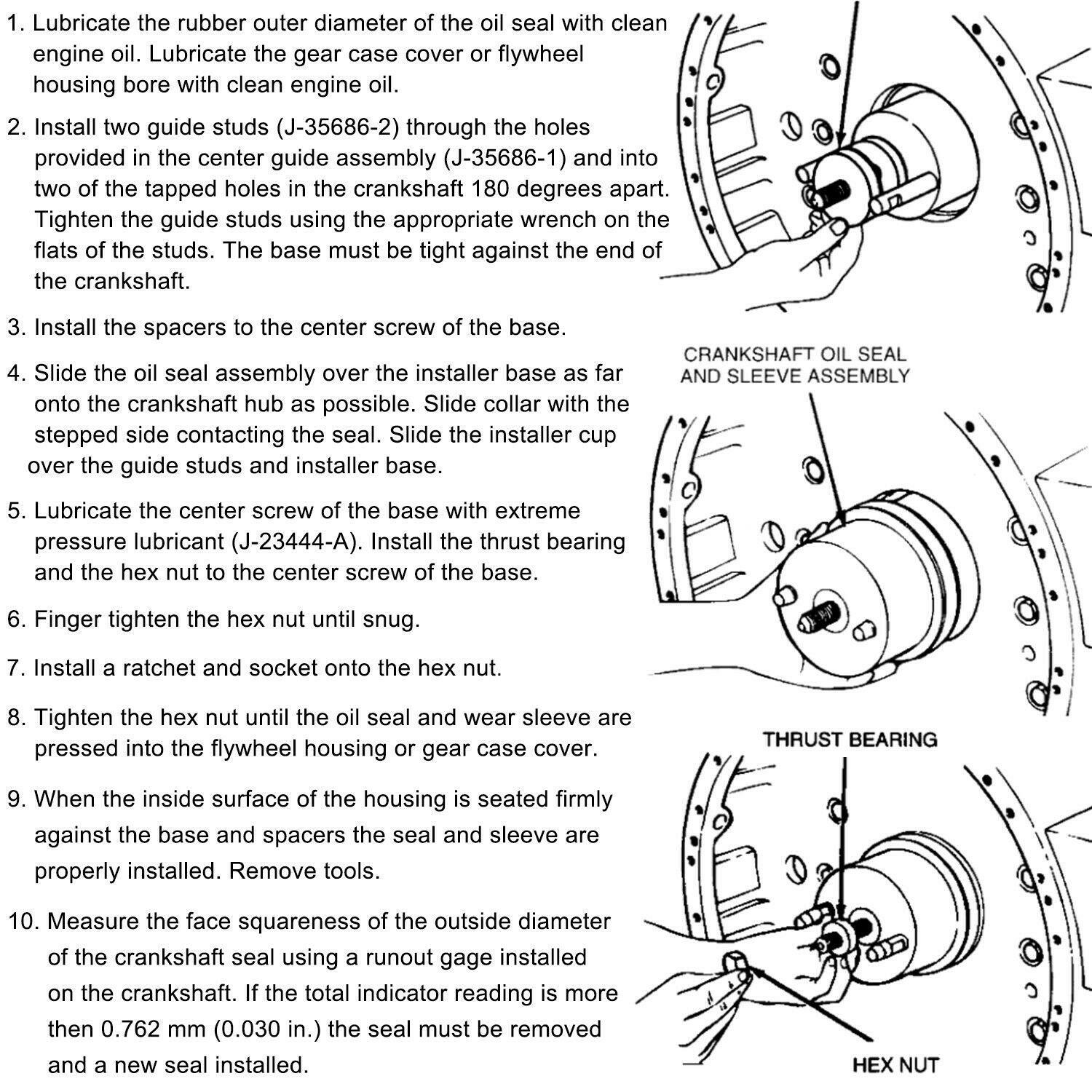 J-35686-B For Detroit Diesel Series 60 12.7L 14L Front Rear Crank Seal Installer