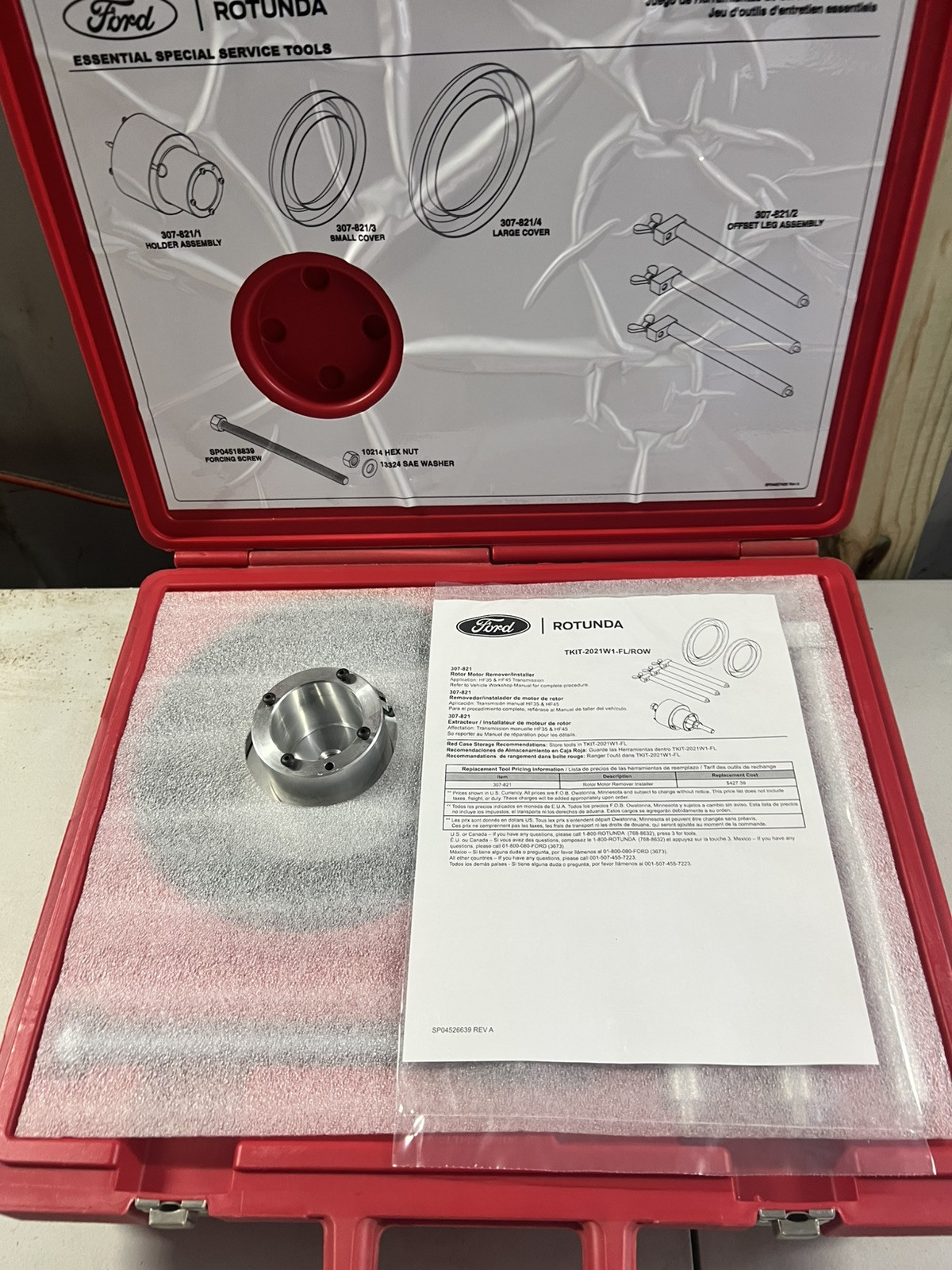Ford Rotunda OTC 307-821 Remover Installer Set HF35 HF45 TKIT-2021W1-FL