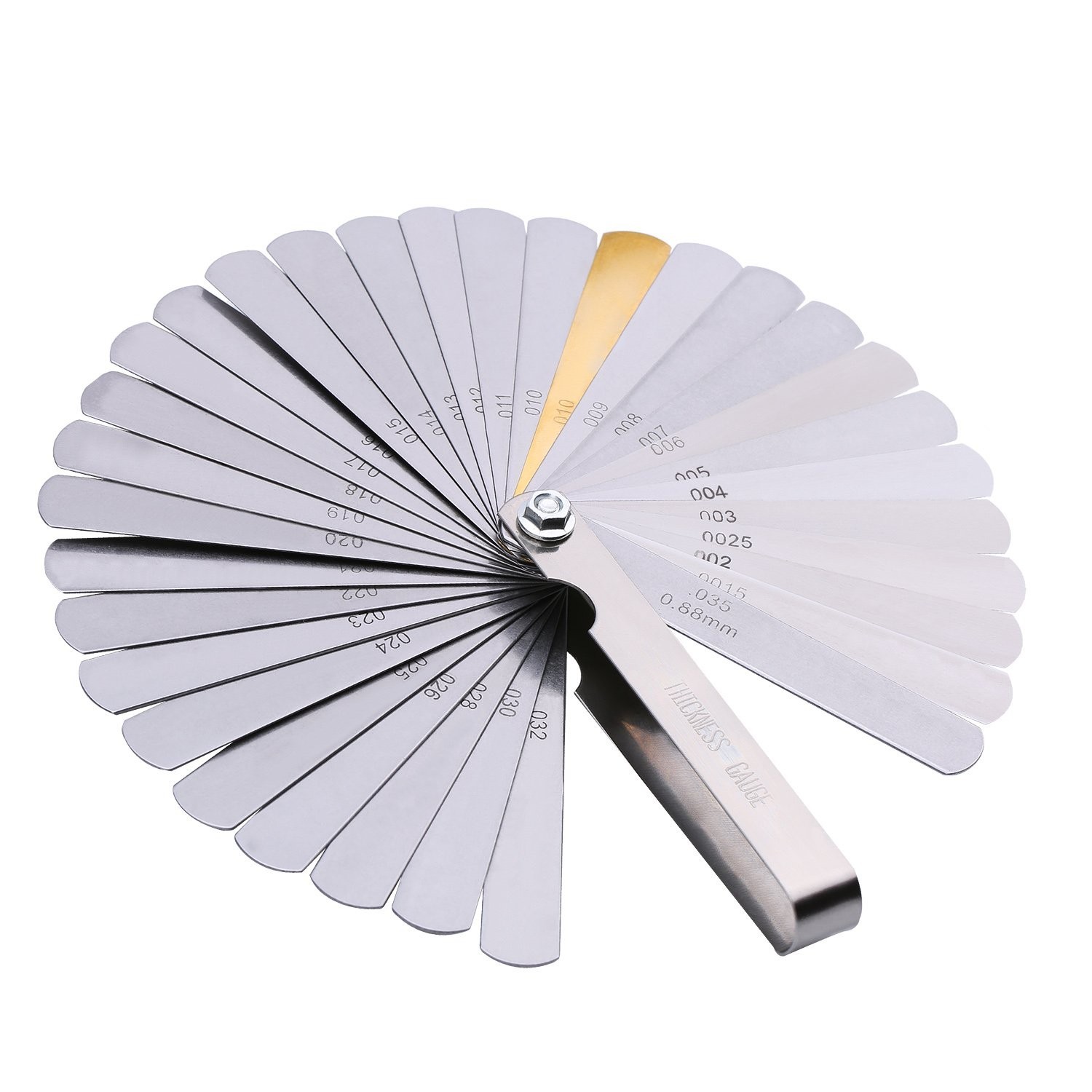 Sleek 32-Blade Stainless Steel Gap Gauge – Precision Metric and Imperial Size
