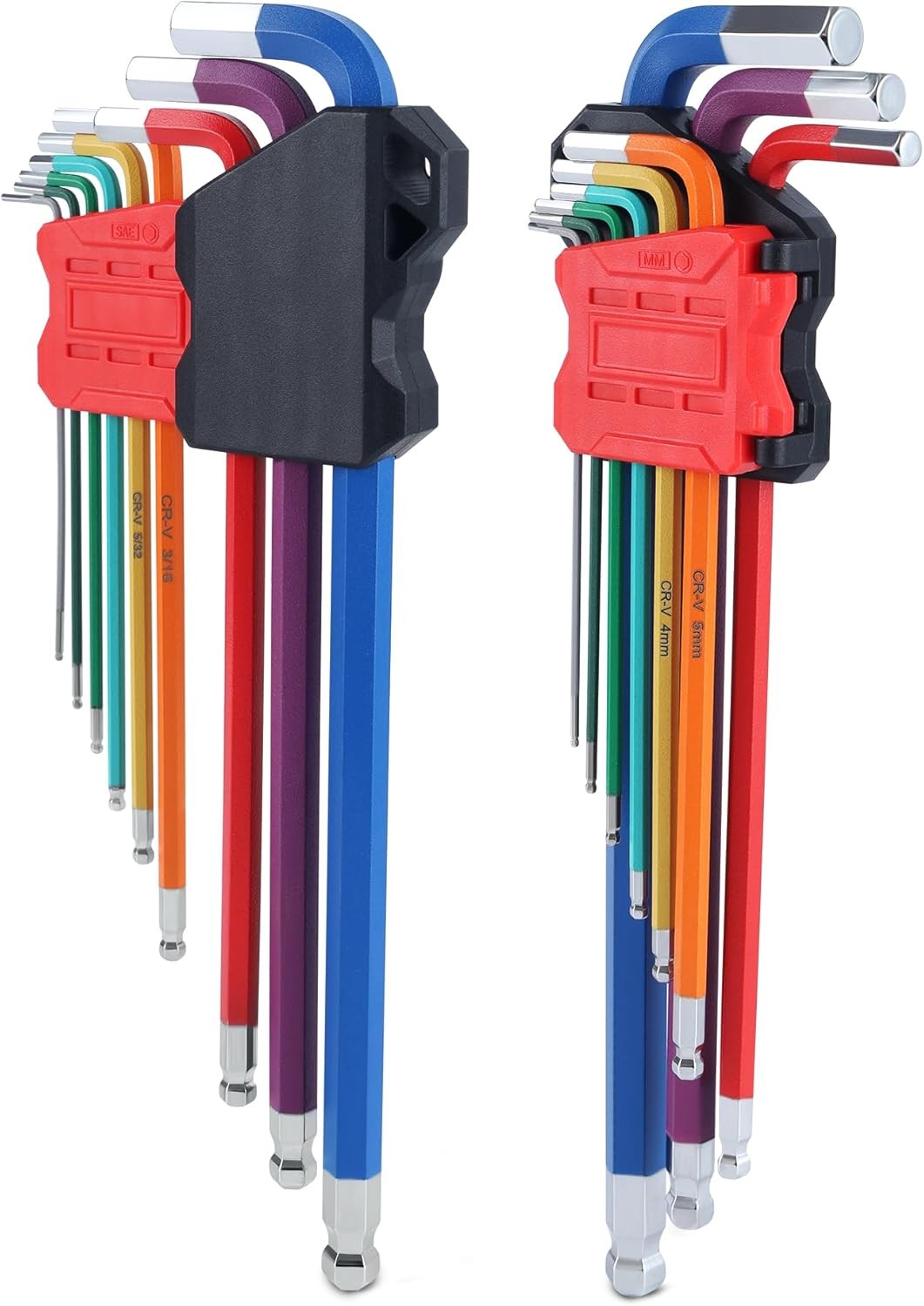 18-Piece Hex Wrench Set, Includes Metric and Imperial Hex Wrenches (Ball-End)
