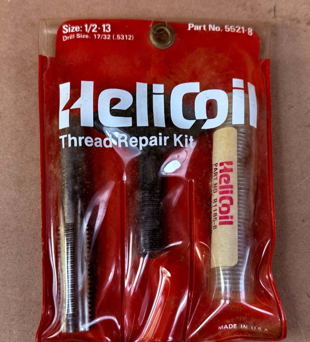 1/2-13 Helicoil USA Thread Repair Kit 6 Inserts Part 5521-8 – New Old Stock