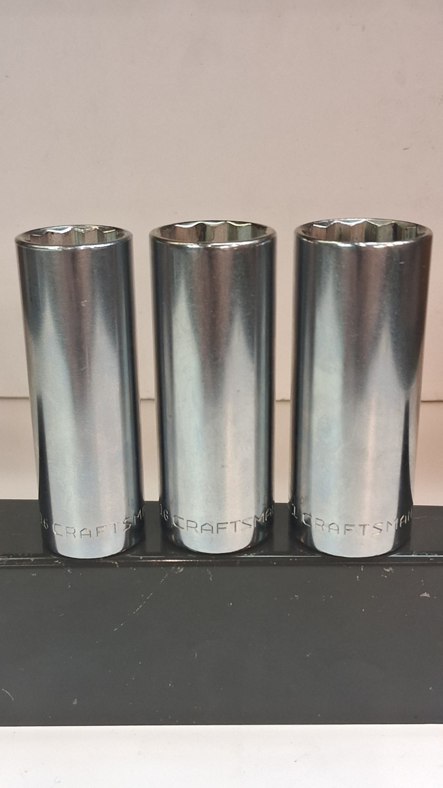 VINTAGE CRAFTSMAN =V= 12 PIECE 1/2″ DRIVE 12 POINT SAE DEEP SOCKET SET VERY NICE