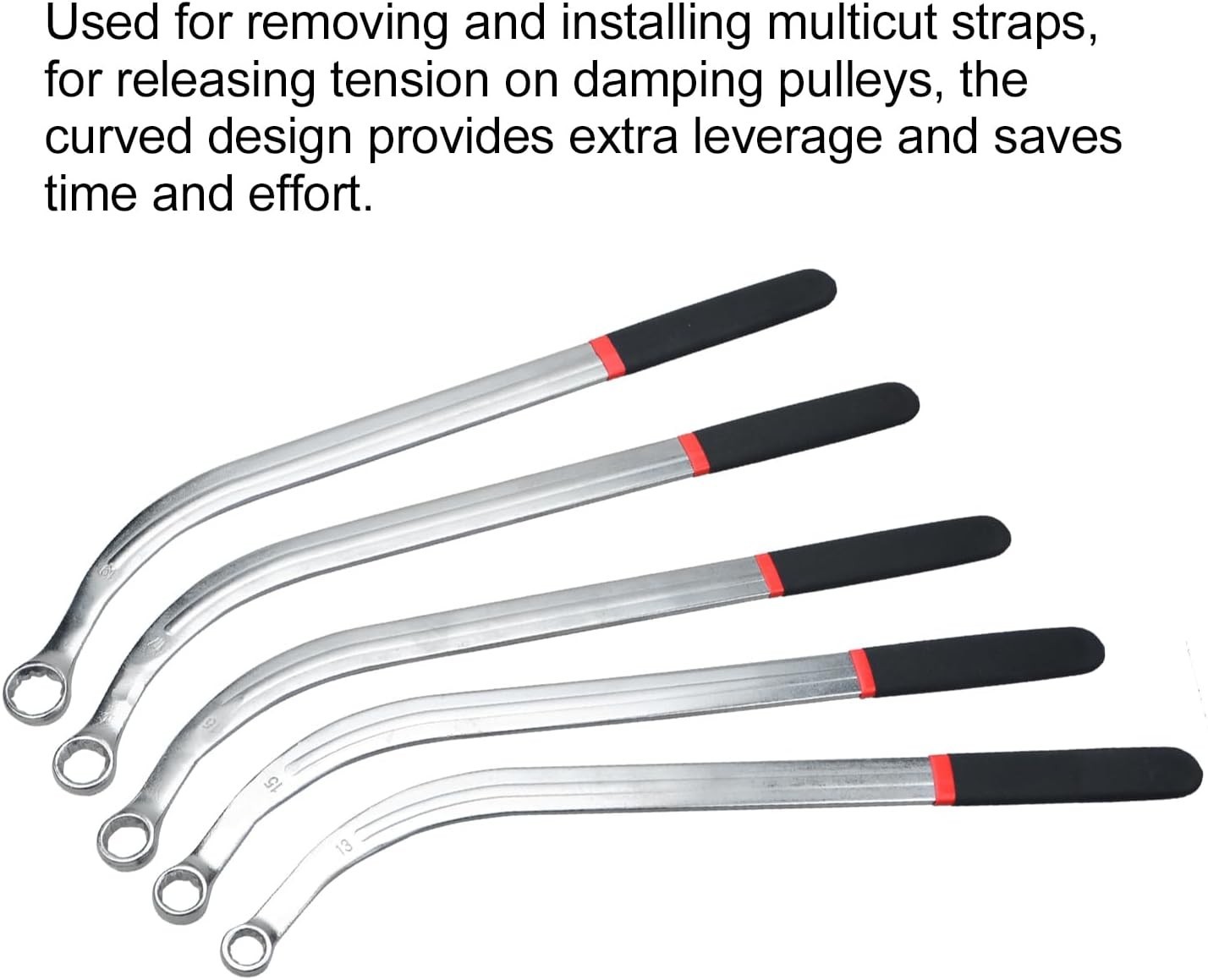 5PCS Serpentine Timing Belt Wrench Set 13-19mm Alloy Steel Tensioner Pulley R…