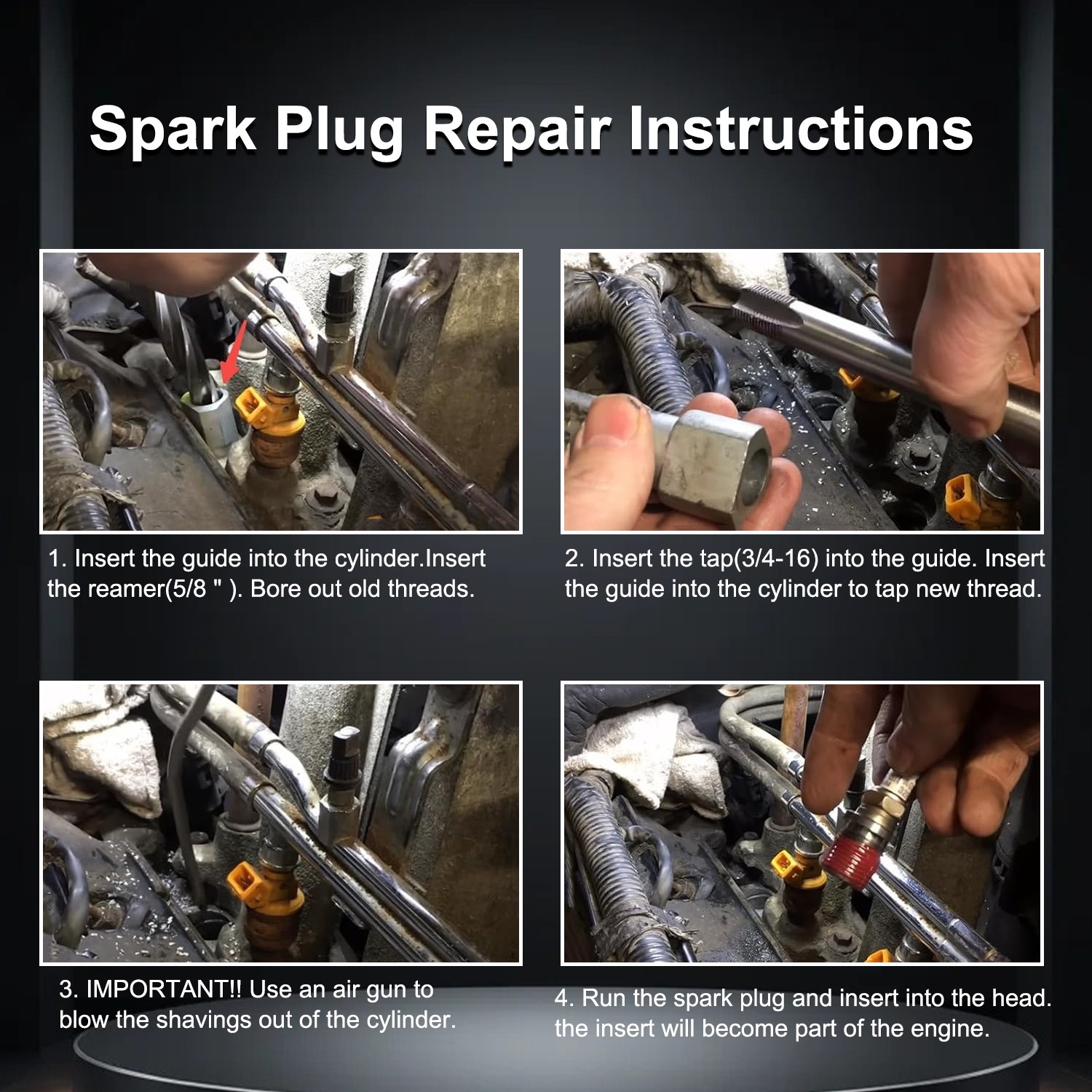 10x Replacement Spark Plug Port Insert Fit for Ford Triton 4.6L 5.4L 6.8L