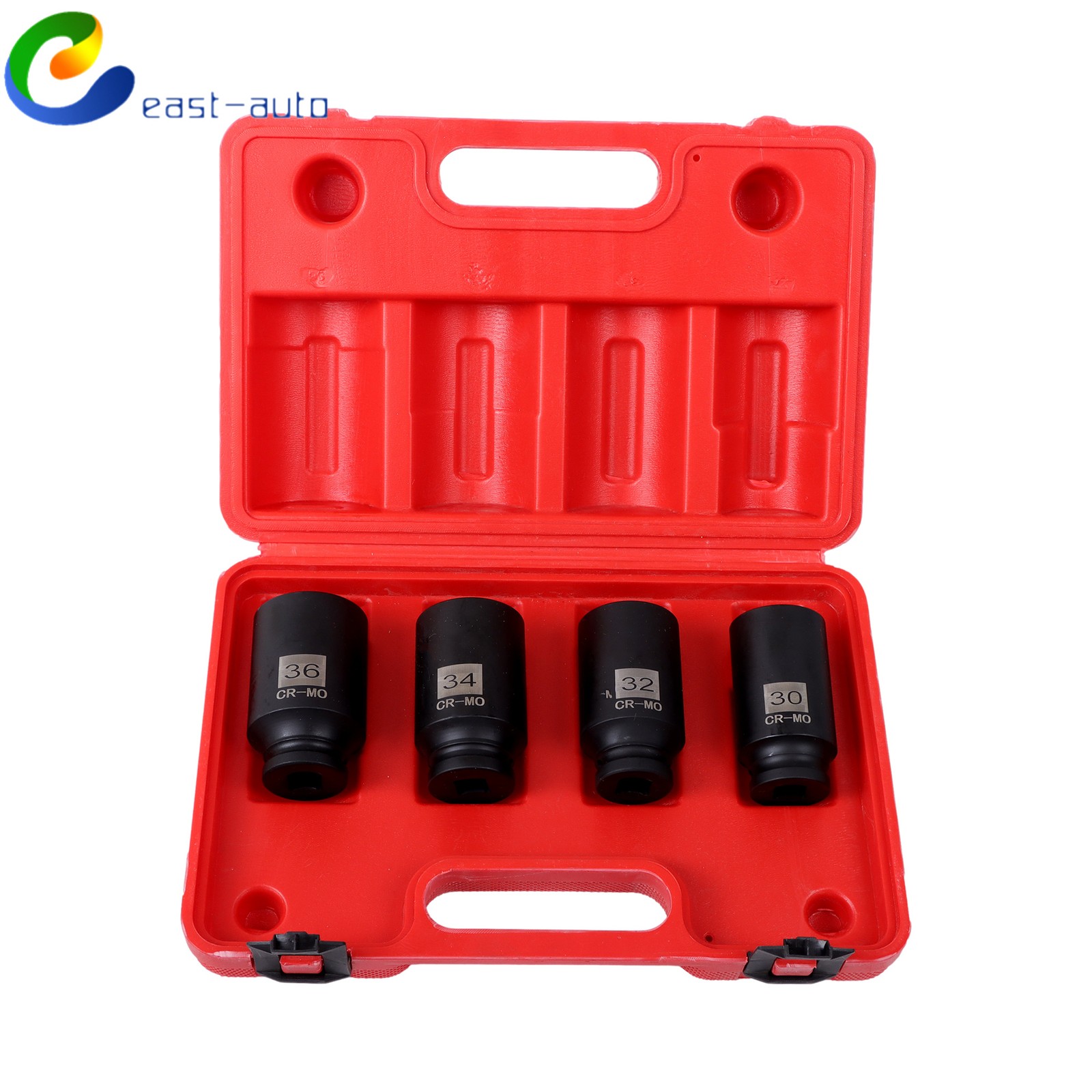 4Pcs 1/2″ Drive Spindle Axle Nut Socket Set 12 Point 30mm 32mm 34mm 36mm