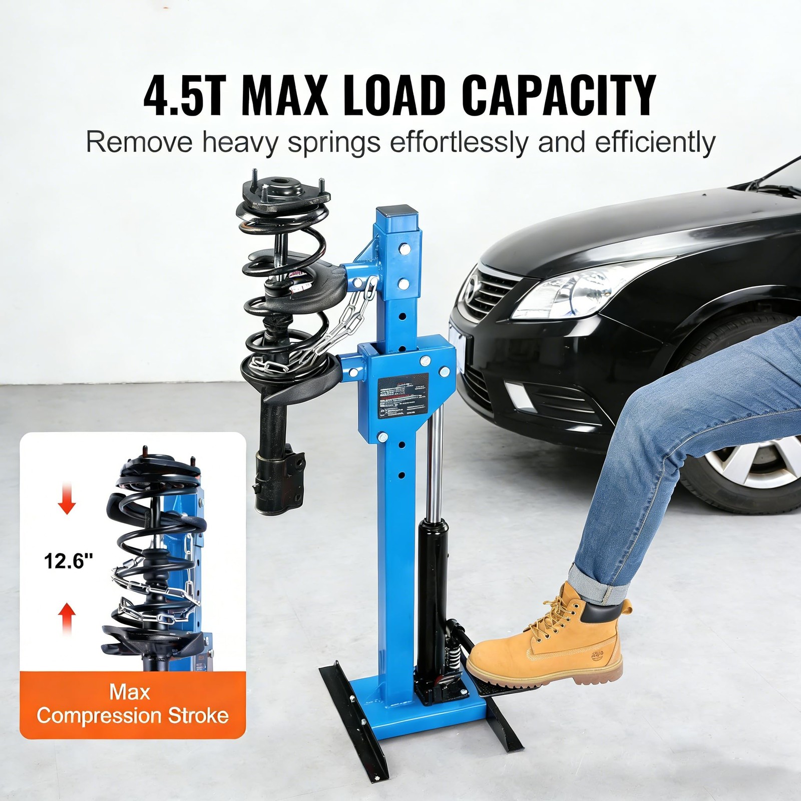 Hydraulic Shock Spring Compressor NEW Heavy Duty Foot Operated Coil Spring Tool