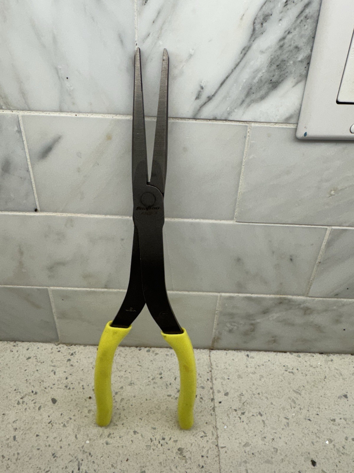 Snap-on 911ACFHV 11″ long Hi-Viz Yellow Vinyl Grip Needle Nose Pliers