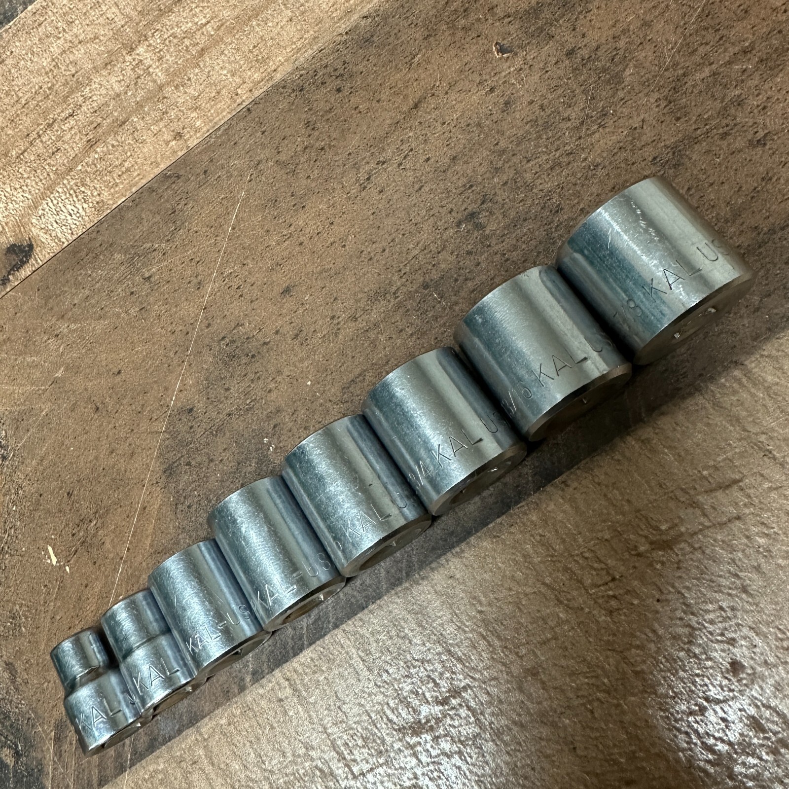 VTG KAL USA 1/2″ Dr 12 Pt Socket Set of 8 3/8 7/16 9/16 5/8 11/16 3/4 13/16 7/8