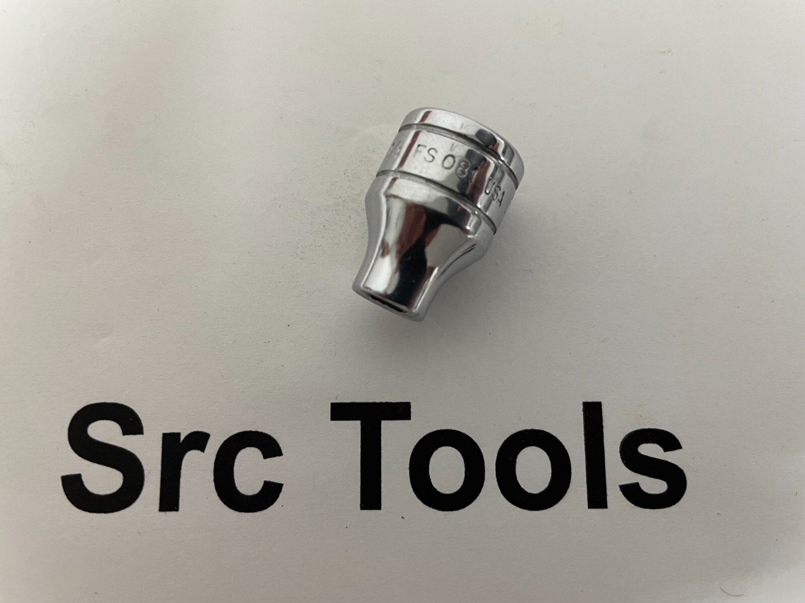 Snap-On Tools USA NICE 3/8″ Drive 6pt 1/4″ SAE Shallow Chrome Socket FS081