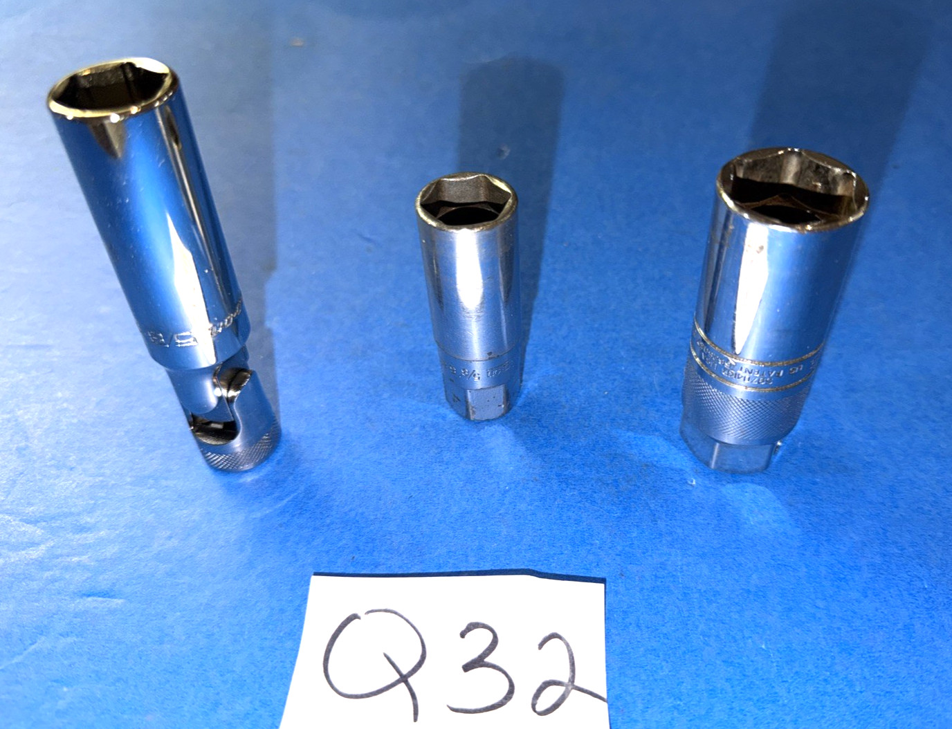 SNAP-ON TOOLS 3 PIECE 3/8 DRIVE SPARK PLUG SOCKETS 1 NEW 2 USED