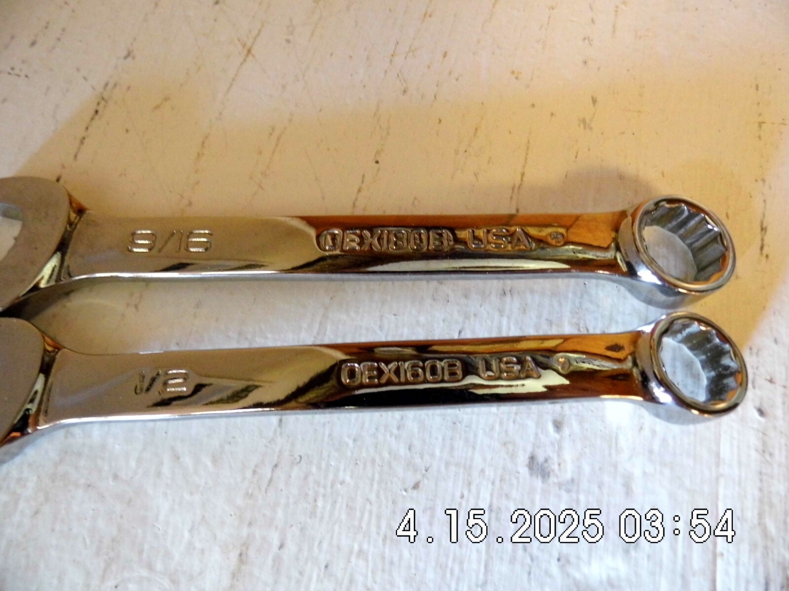 Two Snap-On Combination Wrenches 1/2» (OEX160B) & 9/16» (OEX180B) 12 Pt.