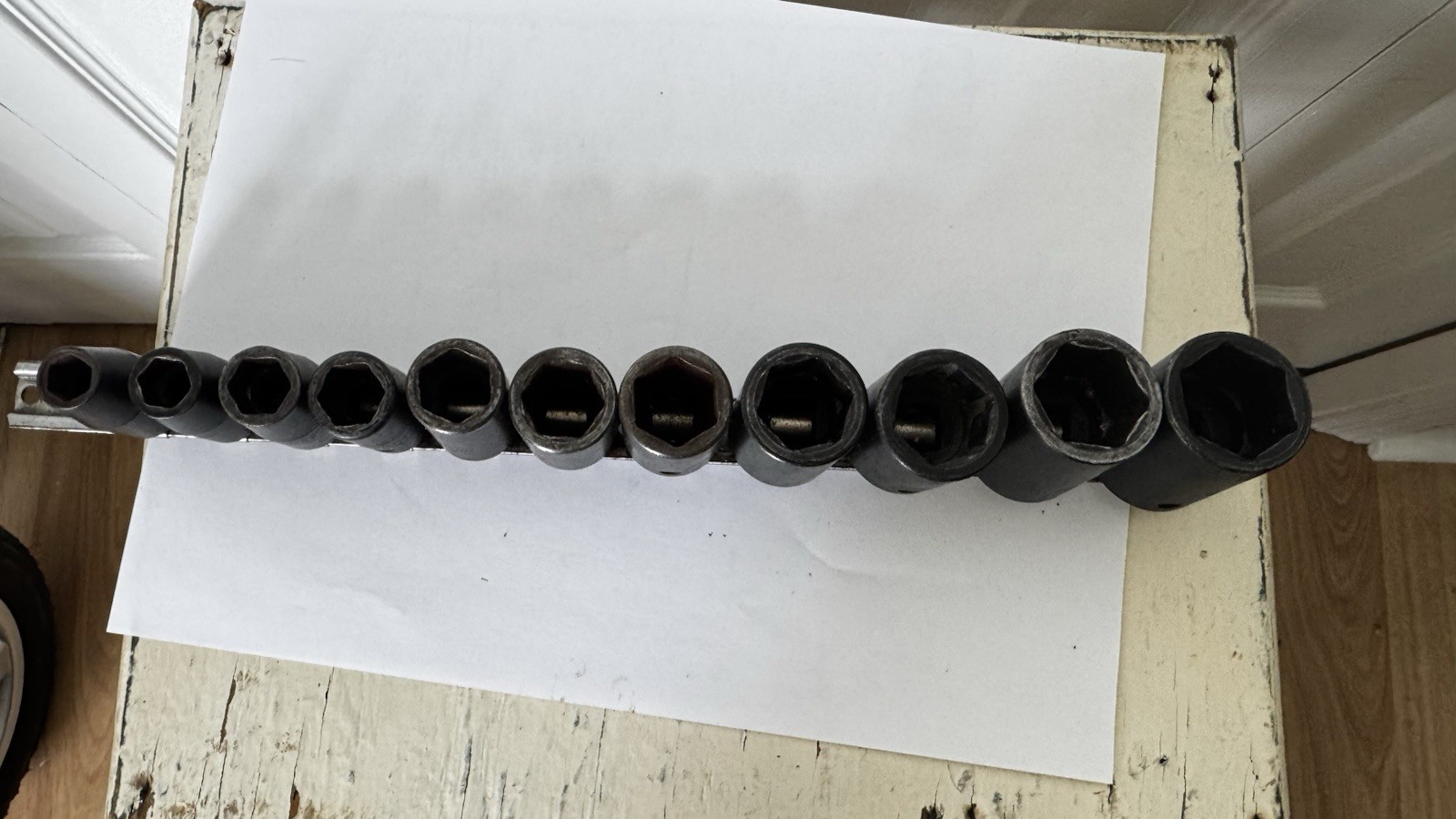 Snap-on 11 Pc 1” Drive SAE Impact Socket Set 7/8” to 1-5/8” USA Rail