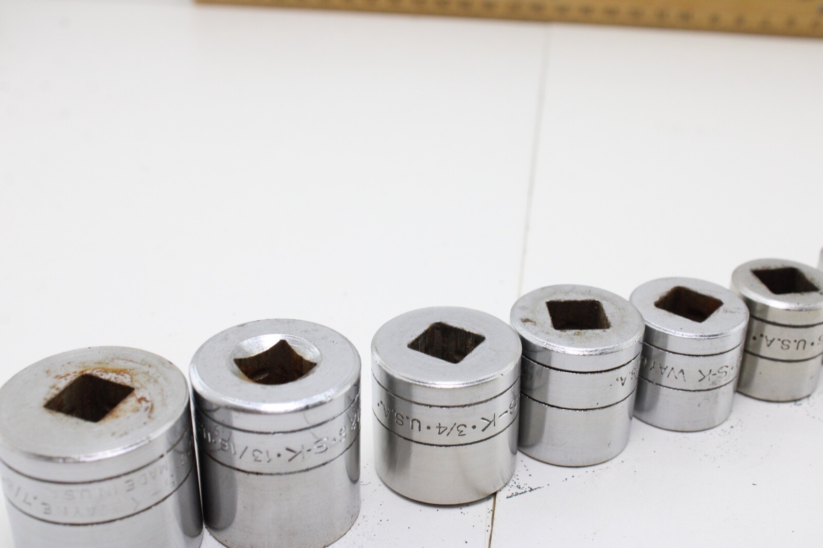 S-K Tools 45128-45112 7/8″-3/8″ 3/8″ Drive 9 Piece 12/6 Point Sockets Set USA