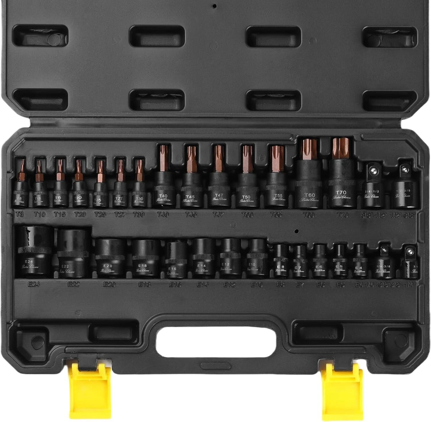 31 Pcs Torx Bit Socket Set & External Socket Set, Star T8-T70, E4-E24 Inverted