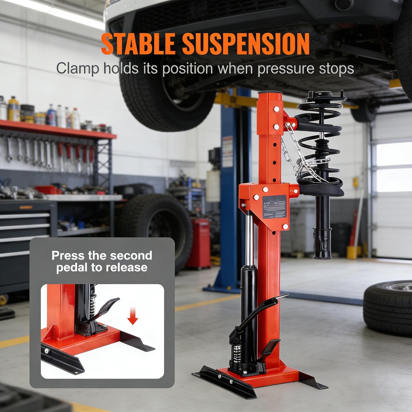 Hydraulic Shock Spring Compressor NEW Heavy Duty Foot Operated Coil Spring Tool