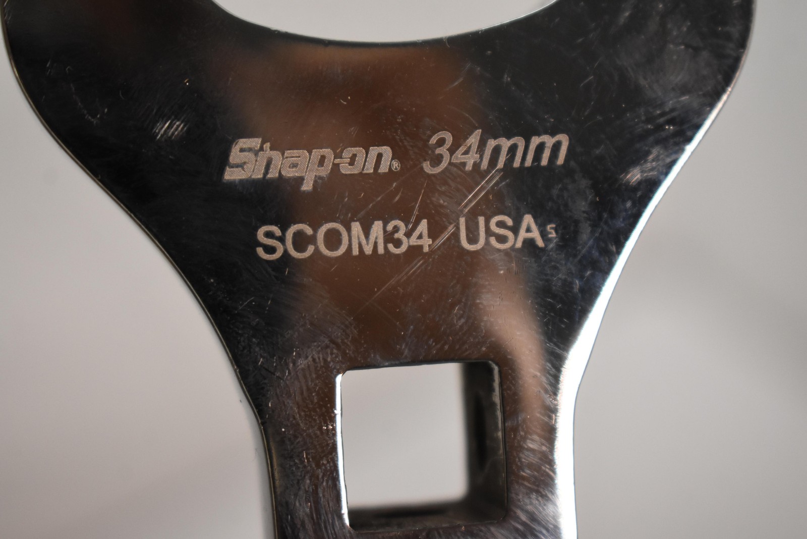 Snap-on SCOM34 Crowfoot Wrench 34mm Metric 3/4in Drive Chrome USA Open End Head
