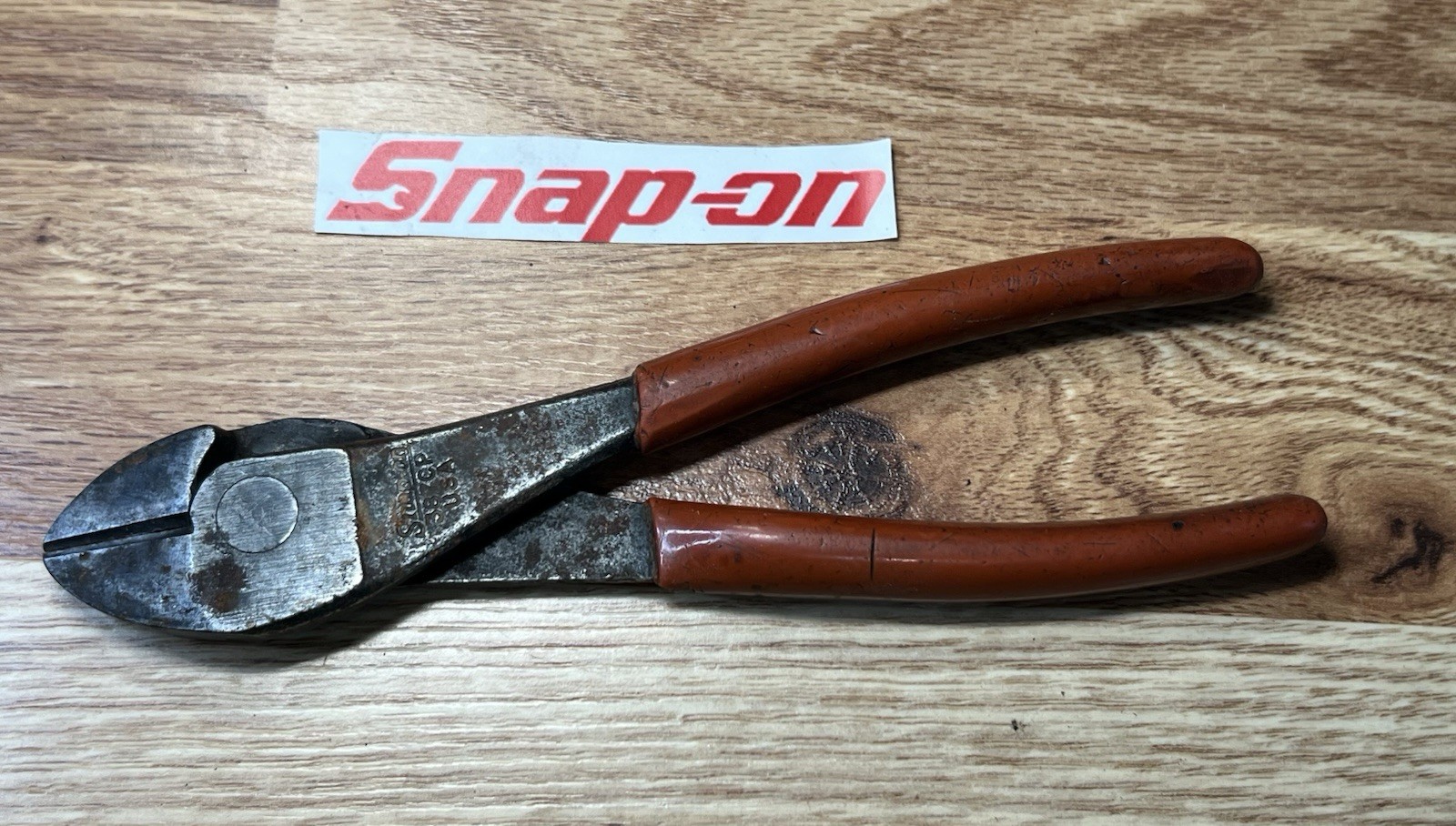 Snap-on 387CP 7″ Diagonal Cutters/Cutting Pliers Red Grips USA