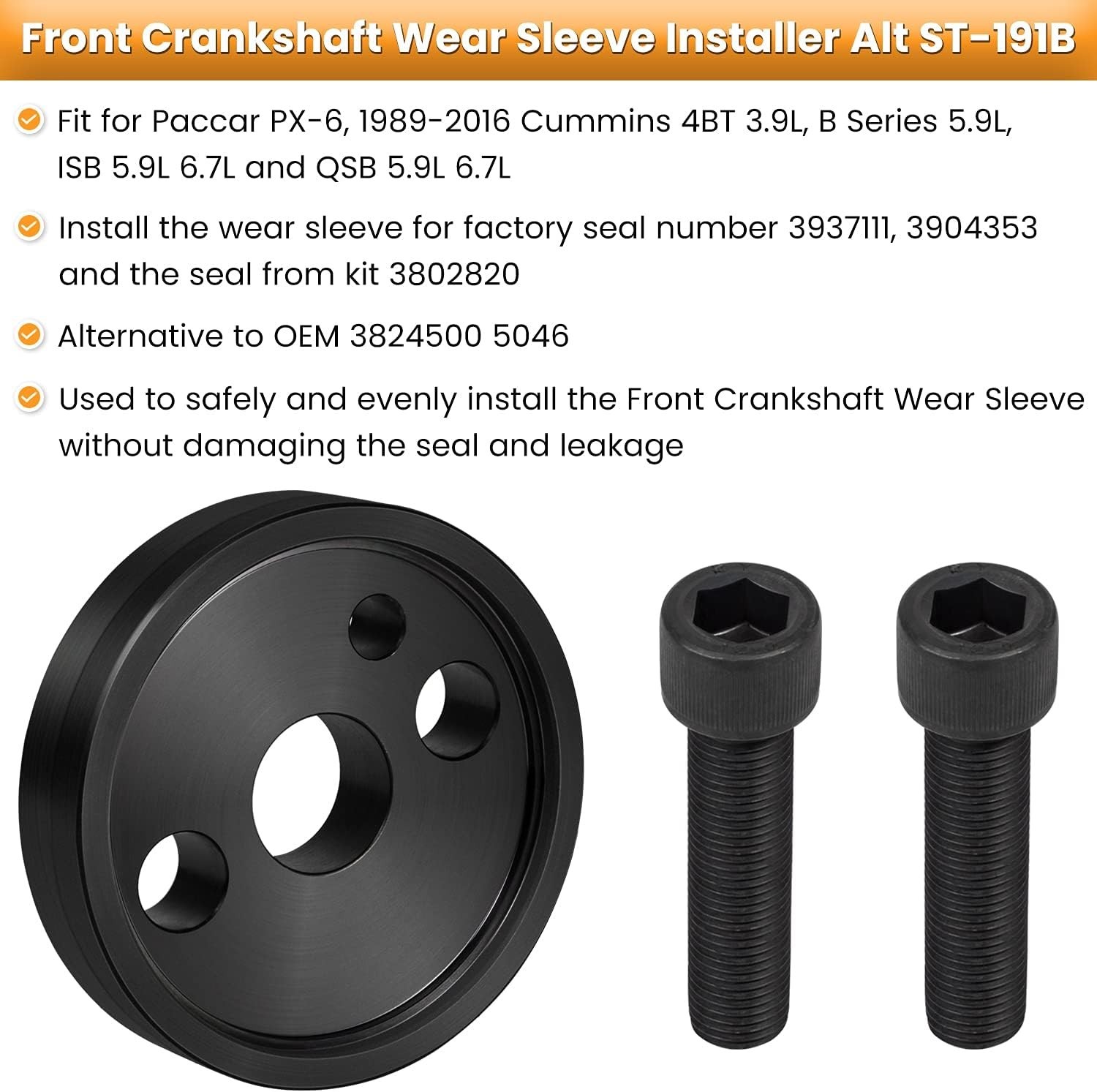 Front+Rear Crankshaft Seal Remover & Installer With Wear Sleeve Installer Tool