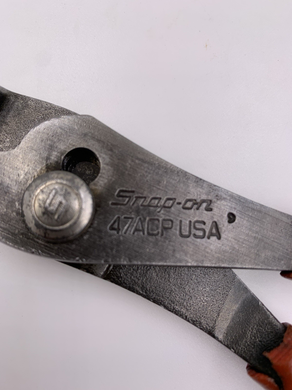 Snap On Tools USA -RED- #47ACP 7.5” Comb Slip Joint Pliers Soft Grip Handles