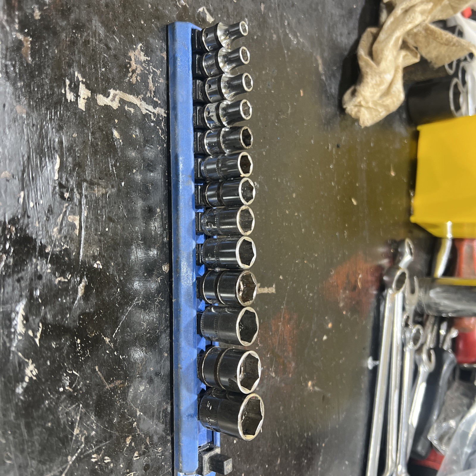 Snap-on 13 Piece Socket Set 1/4″ Drive 6 Point Shallow TMM 4-15mm