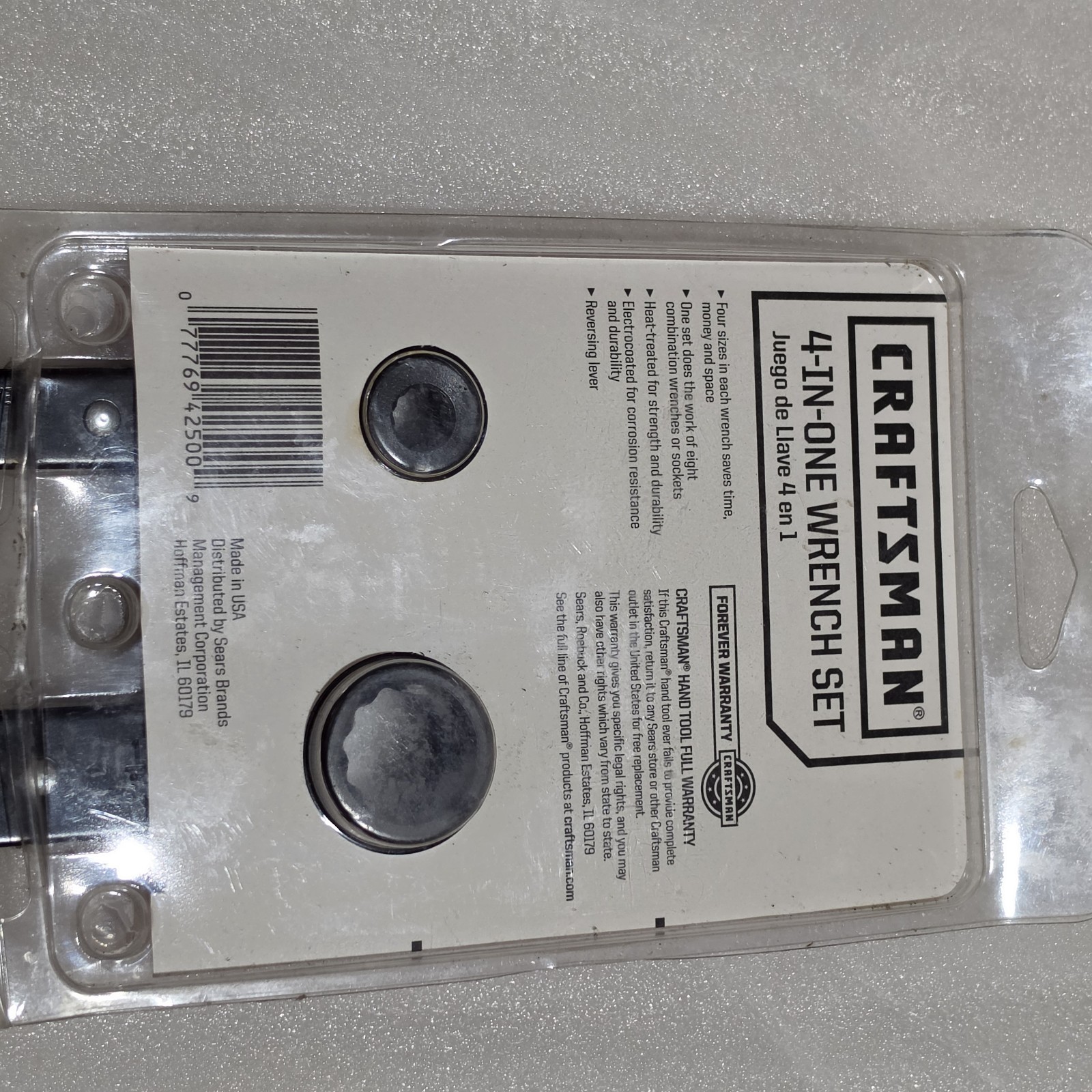 Craftsman USA 4 In One Wrench Set. #42501. 12 Pt, 2 Wrenches 8 SAE Sizes. NOS. A