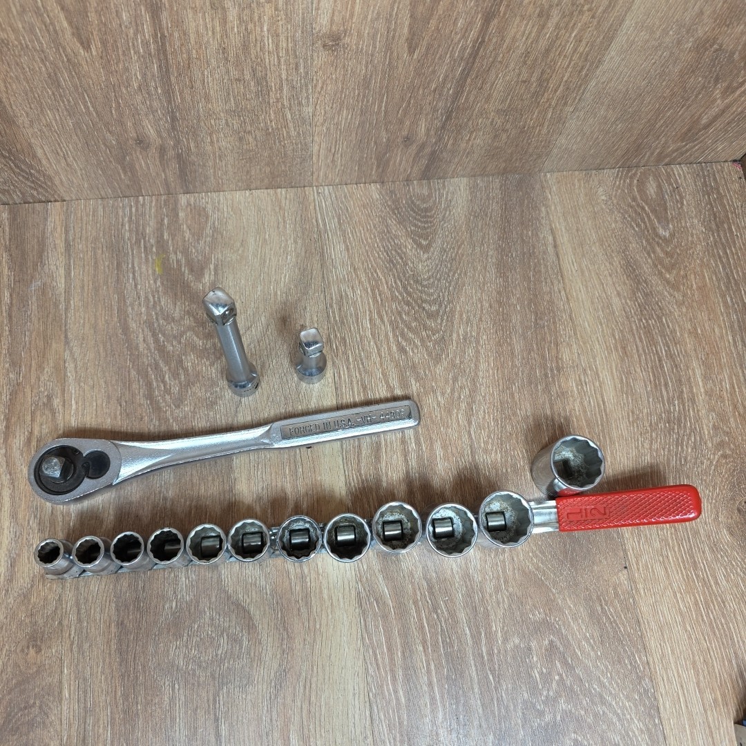 Vtg Craftsman Socket Set 1/2″ Drive 12 Point SAE Shallow 7/16″ To 1-1/8″ USA -V-