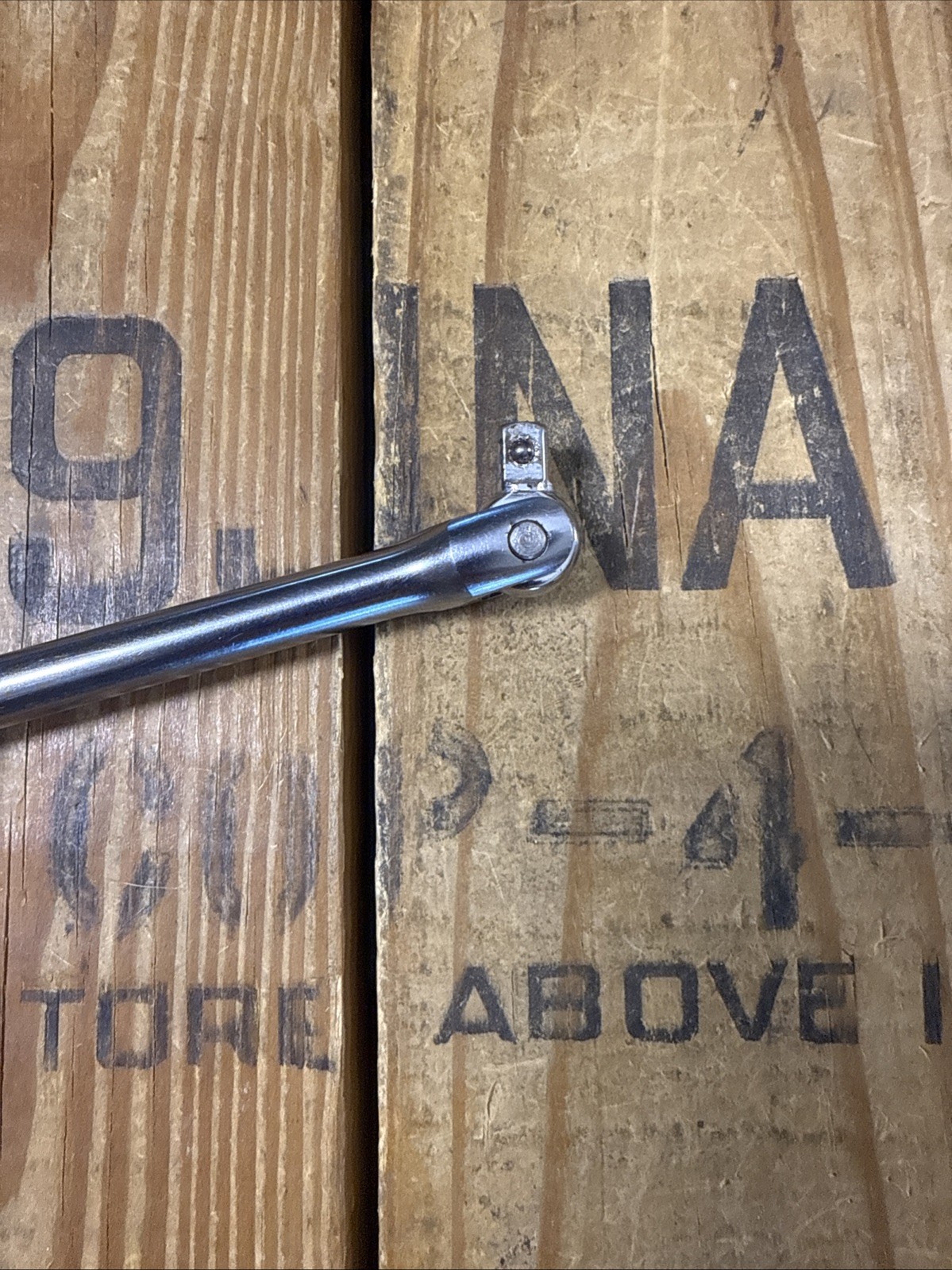 Vintage Snap-on MVN 10A 6 In 1/4″ Drive Flex Head Breaker Bar Knurled Handle USA