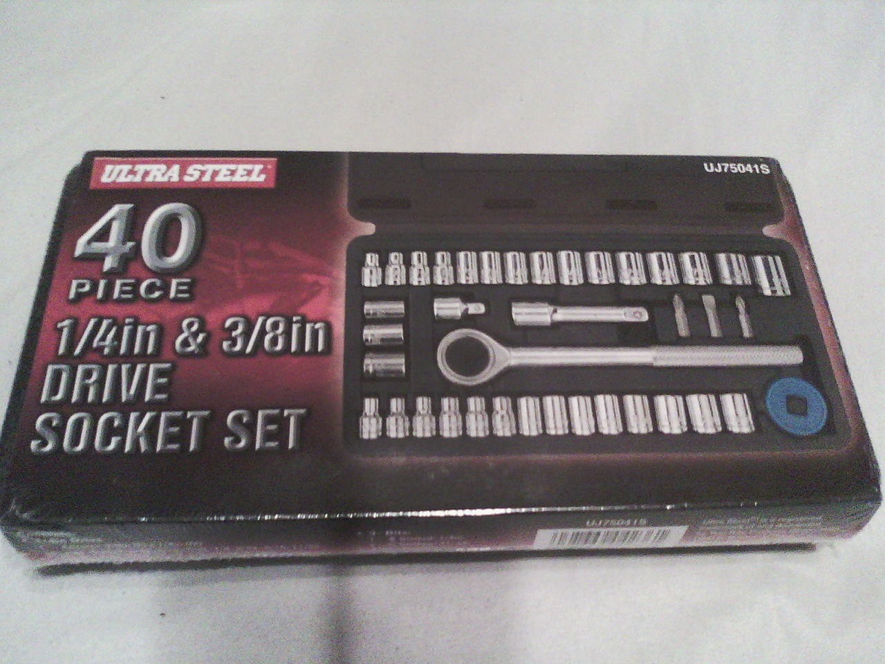 2 LOT TOOLS Ultra Steel 40pcs Socket Set SAE/Metric+11pcs COMBINATION WRENCH SAE