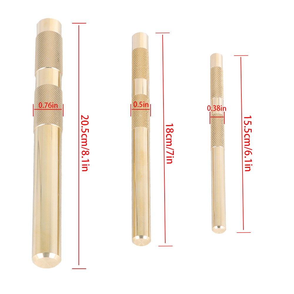 3× Brass Drift Punch Set 3/8″ to 3/4″ Replace for 61360