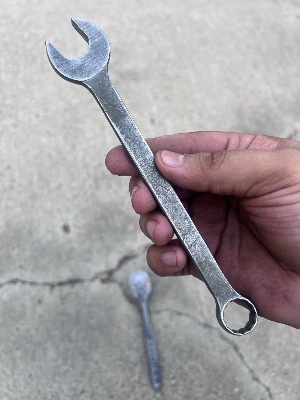 Vintage Plomb PLVMB 5249 3/8 Ratchet w/ Brass Screws & 1218 Open Ended Wrench