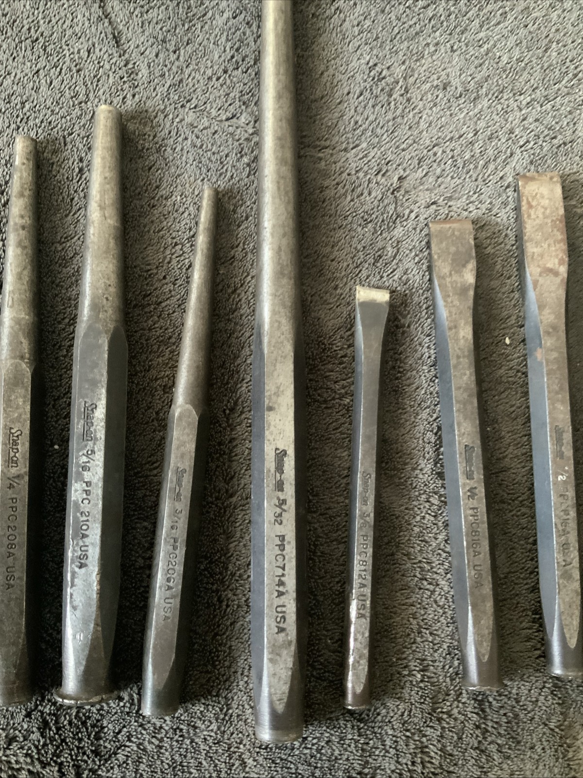 Snap On Punch And Chisel Set….see Pics…mixed Set…..used….xvxv