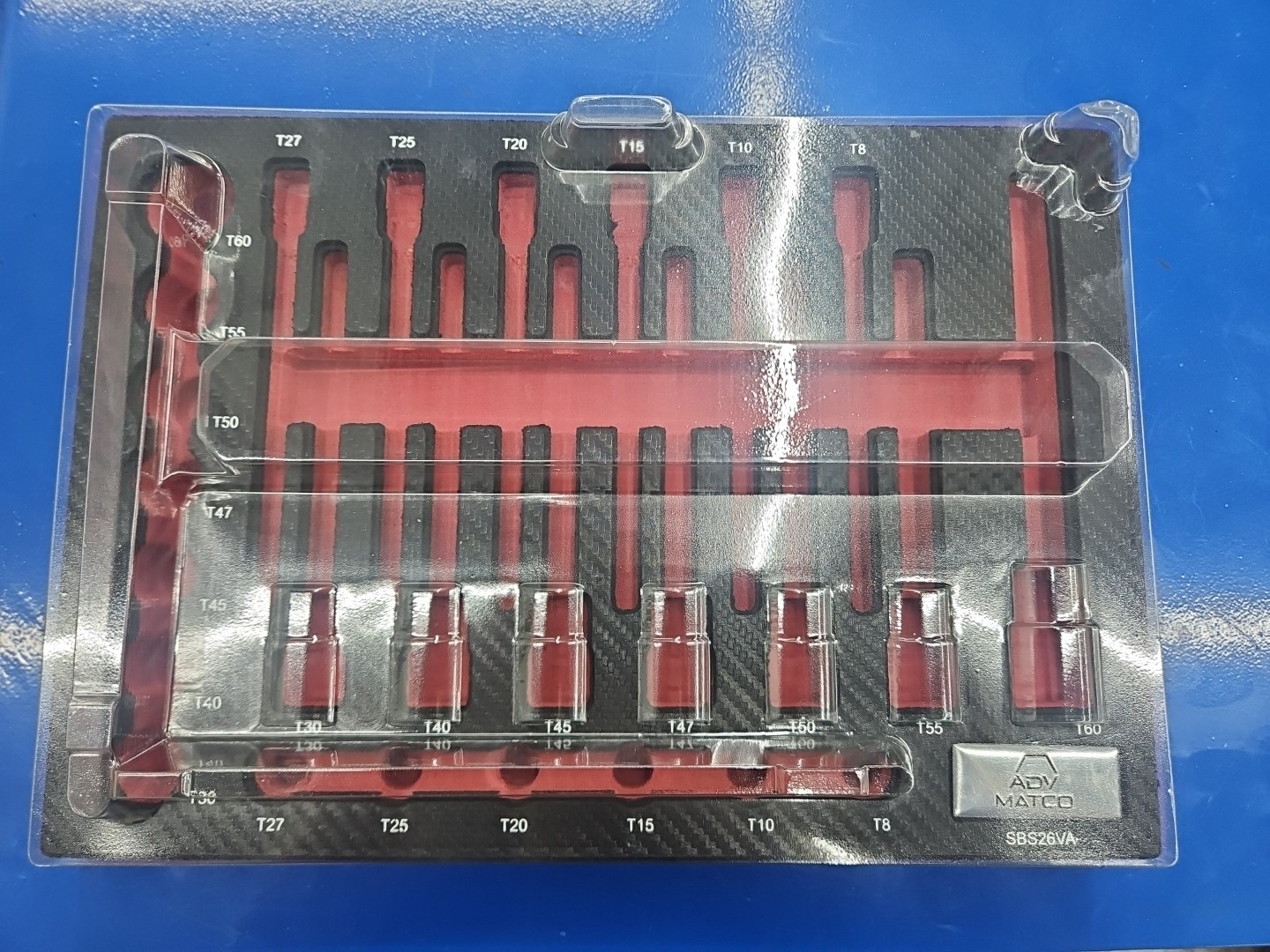 Matco Torx Bit Socket Set FOAM ONLY 1/4, 3/8 And 1/2 Drives 26 Piece Set SBS26VA