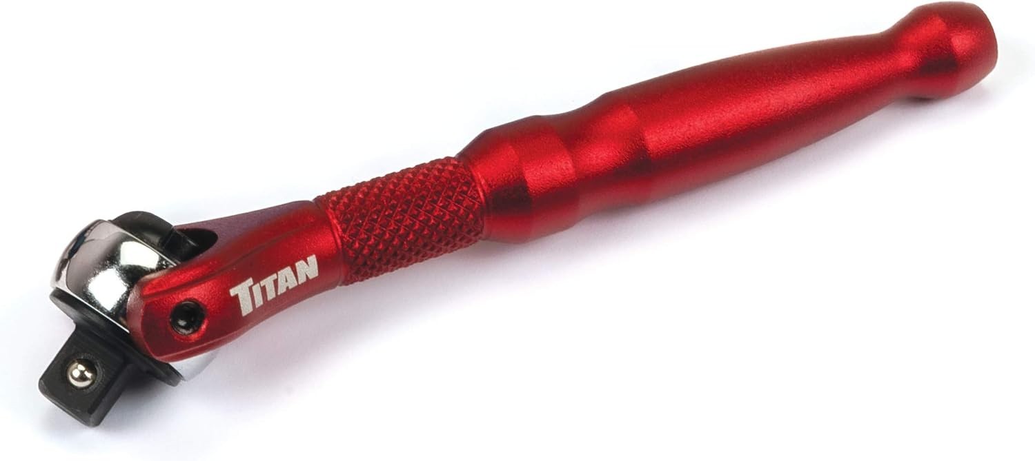 1/4 Drive 4 Inch 90 Tooth Swivel Head Micro Ratchet Red