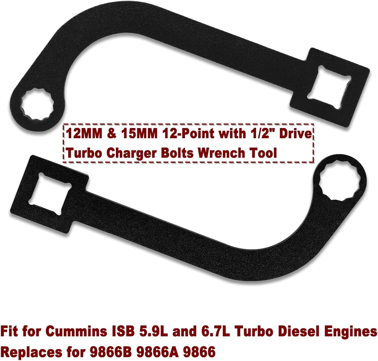 12MM & 15MM Turbo Charger Bolt Wrench Tool Set For Cummins ISB 5.9L 6.7L Diesel