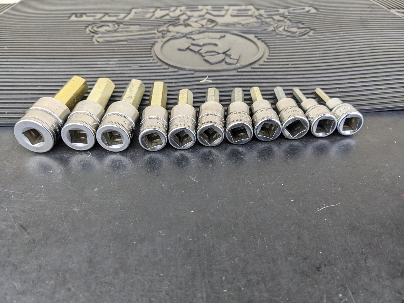 #be218 Snap-On 11pc Metric Hex Allen Socket Set 3/8″ Drive 4mm to 14mm 211EFAMY