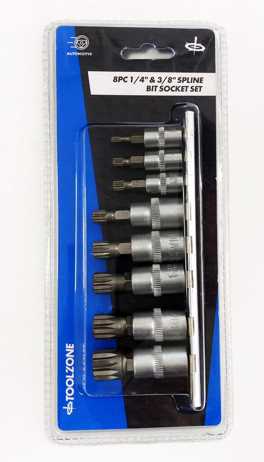 8pc Spline Bit Socket Set 12 Point Triple Square Bits 1/4 & 3/8 Drive M4 – M16