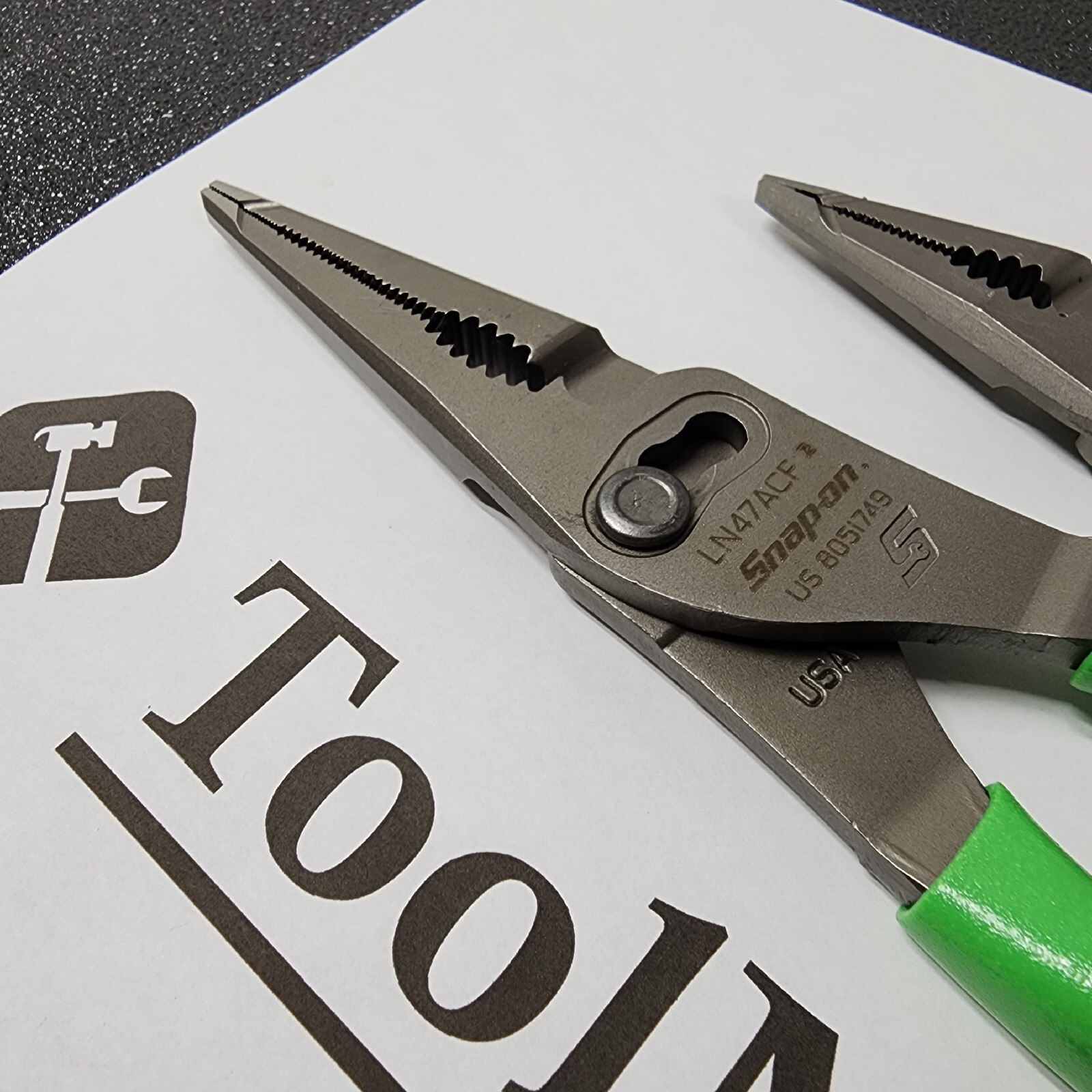 Snap-on Tools NEW 2pc GREEN 7″ & 9″ Long Nose Slip Joint Pliers LN46ACF LN47ACF