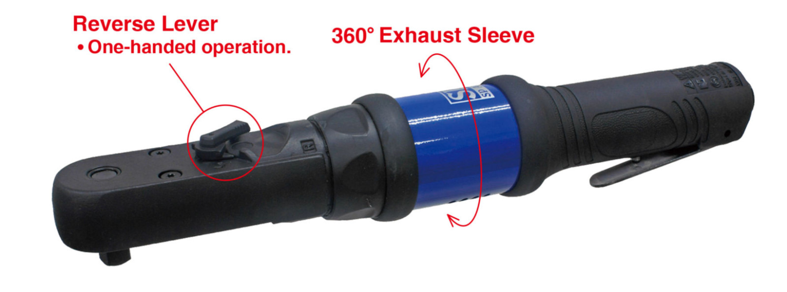 Sp Air Corporation Heavy Duty Pneumatic 1/2″ Sealed Flat Head Ratchet – CLOSEOUT