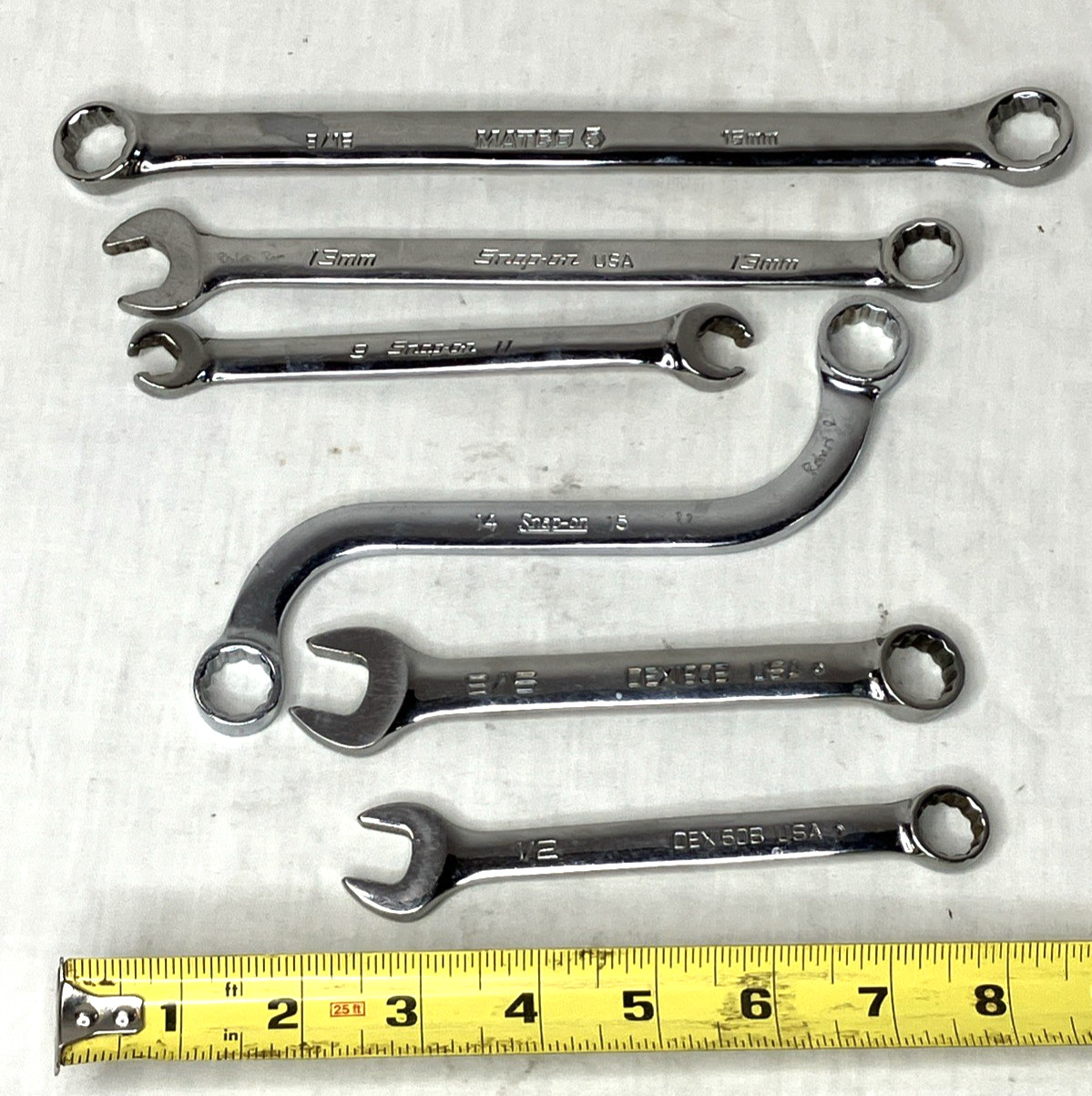 Snap-On Wrench Lot SAE & Metric 1/2 9/16 9/16 11mm 13mm + Matco 15mm