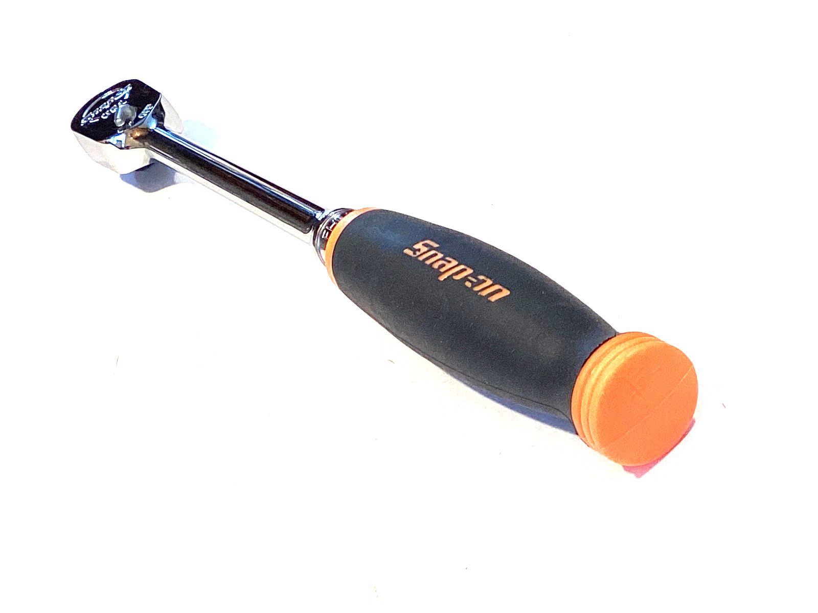Snap On Tools 3/8” Drive ORANGE Soft Grip Long Handle Ratchet FHL80 NEAR MINT