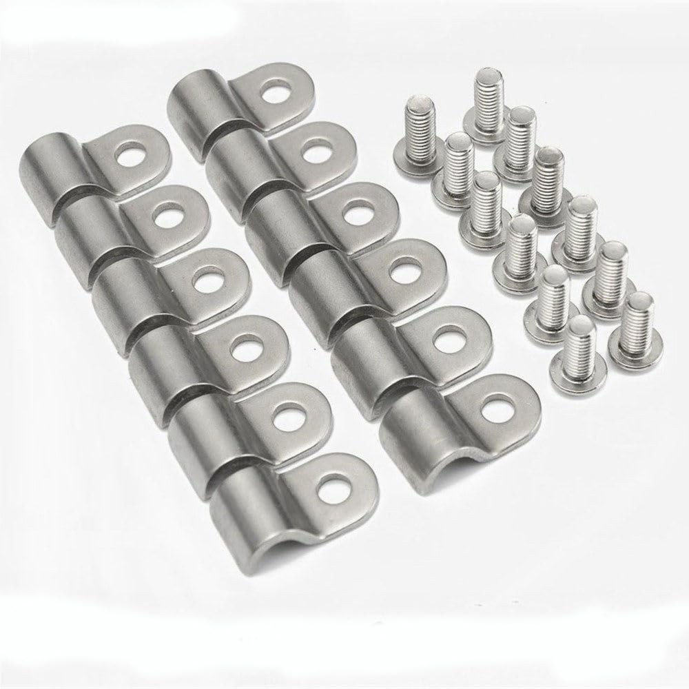 EASYBERG 3/16″ Stainless Steel Brake Line Clamps with Screw Street Rod 48 pcs