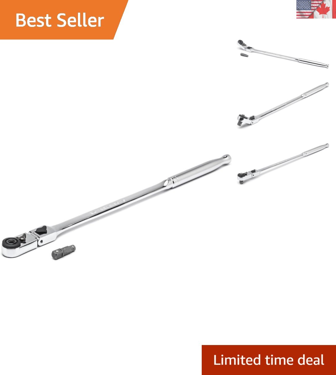 1/4″ Drive 72-Tooth Flex Head Ratchet with Quick Release – 12″ Long