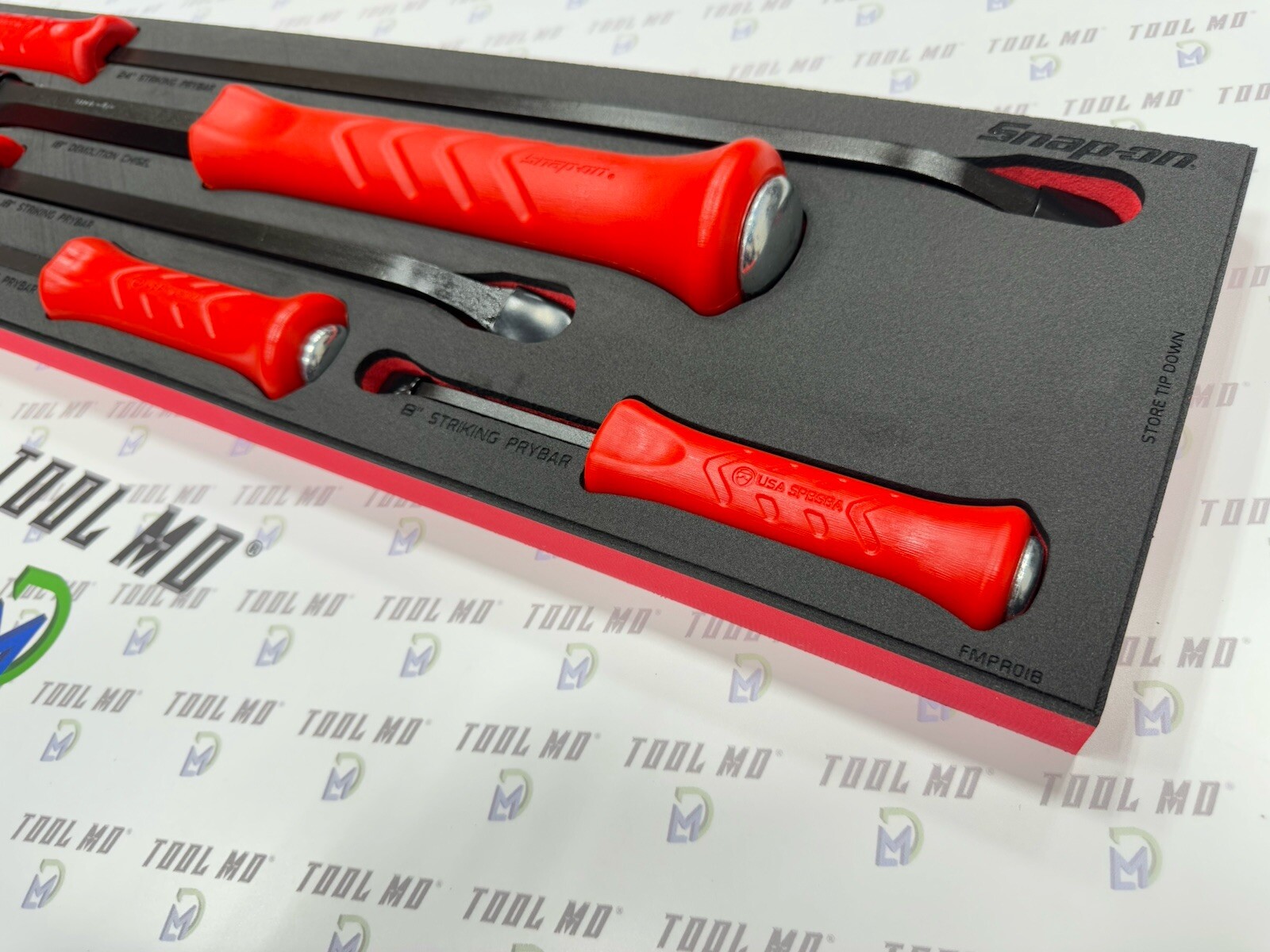 Snap-on Tools USA NEW 5-Piece RED Striking Prybar & Chisel Foam Set SPBSDC705FR