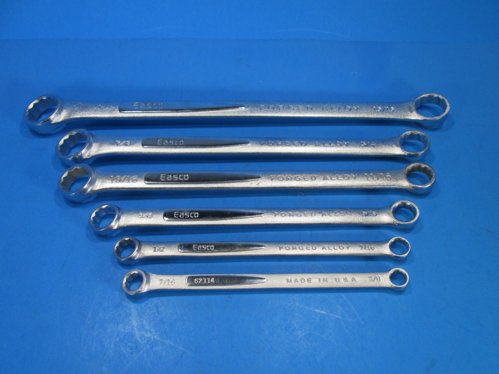 EASCO 6 Pc Double Box End Wrench Set – SAE 3/8″ to 1″ – 12Pt ~USA~ VERY NICE!!