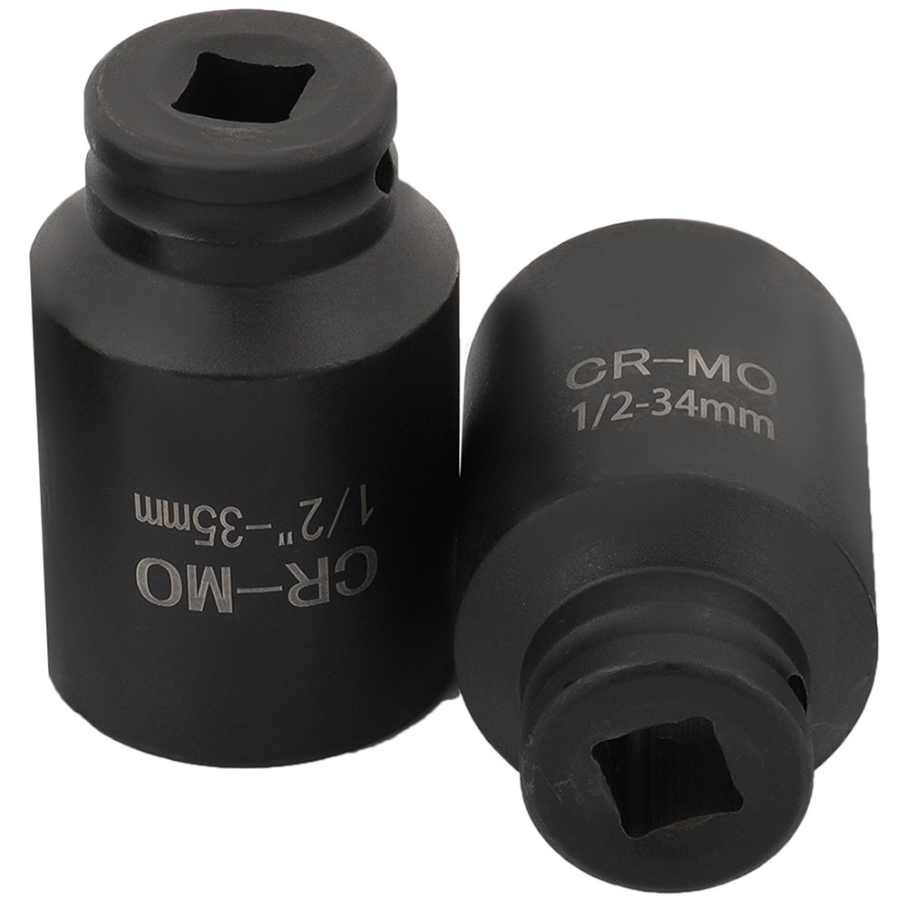 5PC 33MM-34-35-36-38MM 1/2» DRIVE 6 POINT DEEP SPINDLE AXLE NUT SOCKET SET TOOL